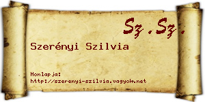 Szerényi Szilvia névjegykártya